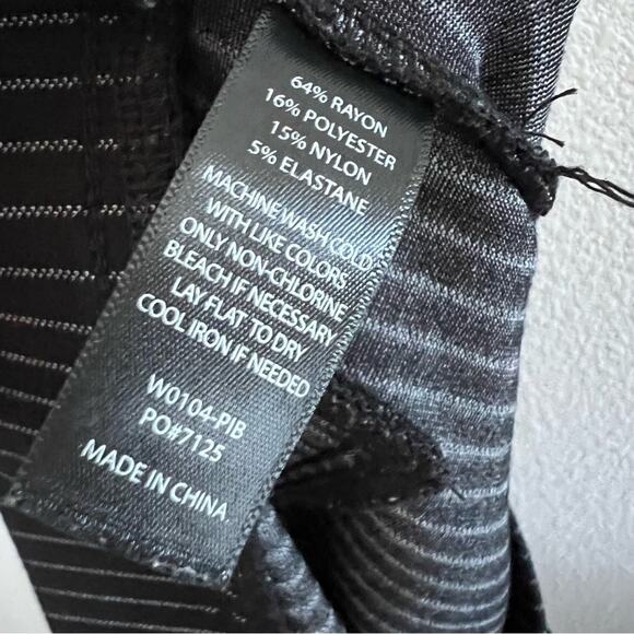 Betabrand Dress Pant Yoga Pants Vertical Stripe Black and Gray M - Picture 8 of 9